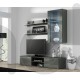 Красива стінка CAMA SOHO 5 з тумбою тв 190x185x43 Сірий мат/Сірий глянець ПОЛЬЩА 129312