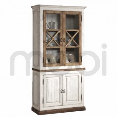 Масивна вітрина з дверима у вітальню та їдальню Provance Meble Krysiak 98x204x42 (PROV_WIT_W_11+21) 000323