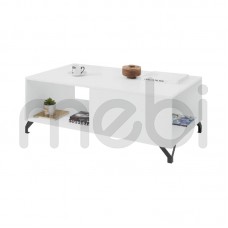 Сучасний журнальний столик із місткою полицею Bergen Meblar 120x43x65 (BERGEN BE10) 072317