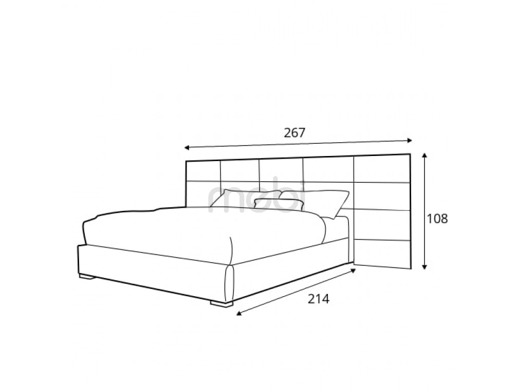 Кровать большая двуспальная 220 на 300