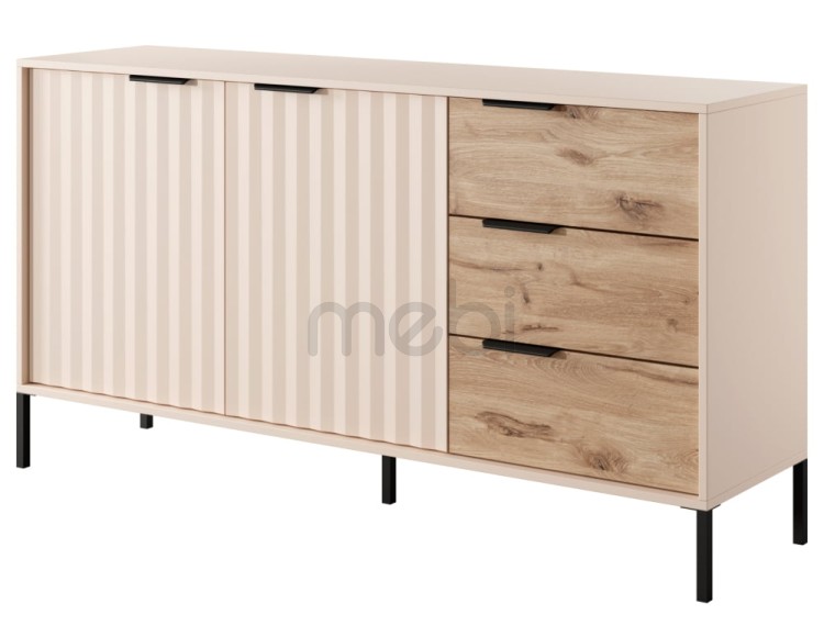 Практичний комод на ніжках з дверцятами та ящиками для вітальні Rave Meble Laski 153,1x81,4x39,5 (RAVE KOM153 2D3S) 156868