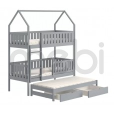 Триярусне ліжко для 3 осіб Nemos Bogart 97x224x207 (nemos-łóżko-piętrowe-wyjazdowe-90x200) 161704